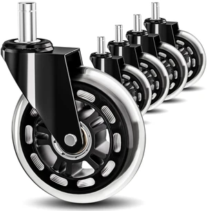 10mm 1KEA Office Chair Wheels Casters Replacement 3 Inch Roller Blade Style Stem:10mmx22mm, Heavy Duty Quiet No Scratch Rubber Gaming Desk Chair Wheels, Set of 5 (Fit for 1kea Chair Only) 10mm 1KEA Office Chair Wheels Casters Replacement 3 Inch Roller Blade Style Stem:10mmx22mm, Heavy Duty Quiet No Scratch Rubber Gaming Desk Chair Wheels, Set of 5 (Fit for 1kea Chair Only)