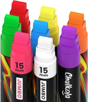 8 Washable Window Markers for Cars, Auto Glass, Chalkboard - 15mm Jumbo 3 in 1 Nib, 28g Ink - Liquid Chalk Markers for Blackboard, Bistro, Menu Board - Loved by Teachers, Kids, Artists, Businesses 8 Washable Window Markers for Cars, Auto Glass, Chalkboard - 15mm Jumbo 3 in 1 Nib, 28g Ink - Liquid Chalk Markers for Blackboard, Bistro, Menu Board - Loved by Teachers, Kids, Artists, Businesses