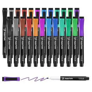 Magnetic Dry Erase Markers, Ultra Fine Tip, 0.7mm, 12 Colors 24 Count, Extra Fine Point Thin, With Eraser, For Planning Whiteboard, Calendar Boards, Low Odor Magnetic Dry Erase Markers, Ultra Fine Tip, 0.7mm, 12 Colors 24 Count, Extra Fine Point Thin, With Eraser, For Planning Whiteboard, Calendar Boards, Low Odor