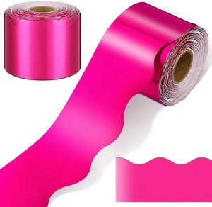 65.6 Ft Scalloped Bulletin Board Borders Decor,Hot Pink Scalloped Trim for Classroom Displays, Learning Spaces, Decorative Strips, Ideal for Teachers, School Decor Enhancement 65.6 Ft Scalloped Bulletin Board Borders Decor,Hot Pink Scalloped Trim for Classroom Displays, Learning Spaces, Decorative Strips, Ideal for Teachers, School Decor Enhancement