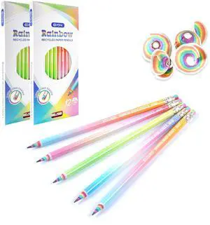 Pre-Sharpened Rainbow Pencils #2, Back to School Supplies, 24 Count Cute Number 2 Pencils for Kids Students, Latex-Free Eraser, Eco Recycled Paper, Smooth Writing, Drawing, Fun Classroom Gifts Pre-Sharpened Rainbow Pencils #2, Back to School Supplies, 24 Count Cute Number 2 Pencils for Kids Students, Latex-Free Eraser, Eco Recycled Paper, Smooth Writing, Drawing, Fun Classroom Gifts