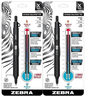 X-701 Tactical Ballpoint Pen, Writes in Extreme Conditions, Matte Black Stainless Steel, Refillable, Lanyard Loop, 0.7mm Black Ink, Plus 2 Bonus Refills, (29811) 1 Count (Pack of 72) X-701 Tactical Ballpoint Pen, Writes in Extreme Conditions, Matte Black Stainless Steel, Refillable, Lanyard Loop, 0.7mm Black Ink, Plus 2 Bonus Refills, (29811) 1 Count (Pack of 72)