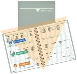 Spiral Bound January-December 2027/ Calendar Year 6 3/4" x 8 1/2" Medium 3-Tier Funnel Down 12 Month/Weekly Organizer, Greenish Grey Cover/Soft Green Ink Spiral Bound January-December 2027/ Calendar Year 6 3/4" x 8 1/2" Medium 3-Tier Funnel Down 12 Month/Weekly Organizer, Greenish Grey Cover/Soft Green Ink