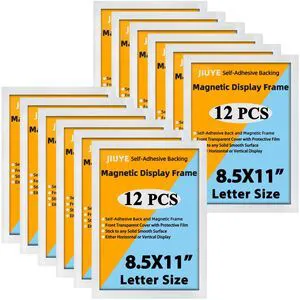 12 Pcs Self-Adhesive Magnetic Paper Sign Holder 8.5x11,Magnetic Closure Glossy Display Frame for Dry Erase and Reusable,Wall mount for Home Office Store Document,Front Open Waterproof Dust-Proof 12 Pcs Self-Adhesive Magnetic Paper Sign Holder 8.5x11,Magnetic Closure Glossy Display Frame for Dry Erase and Reusable,Wall mount for Home Office Store Document,Front Open Waterproof Dust-Proof