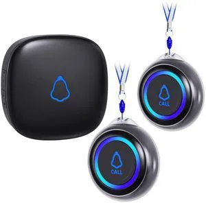 Wireless Caregiver Pager, 2 Call Buttons + 1 Receiver for Elderly at Home Medical Life Alert System for Seniors/Kids, SOS Emergency Panic Call Bell, Nurse Calling/Patient Assistance Help Buzzer Alarm Wireless Caregiver Pager, 2 Call Buttons + 1 Receiver for Elderly at Home Medical Life Alert System for Seniors/Kids, SOS Emergency Panic Call Bell, Nurse Calling/Patient Assistance Help Buzzer Alarm