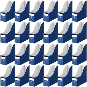24 Pcs Magazine Files Cardboard Holders,Classic,Navy Blue File Organizer Foldable Paper Storage for Desk, Vertical Holder with Label, Kraft Office Classroom Bins, Document Organizing 24 Pcs Magazine Files Cardboard Holders,Classic,Navy Blue File Organizer Foldable Paper Storage for Desk, Vertical Holder with Label, Kraft Office Classroom Bins, Document Organizing
