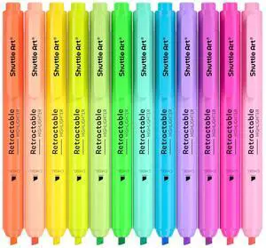 Retractable Highlighters Assorted Colors, 12 Colors(6 Pastel & 6 Neon) Chisel Tip Fluorescent Markers, Quick-Dry Aesthetic Highlighter Pens for Adults, Perfect for School Office Home Retractable Highlighters Assorted Colors, 12 Colors(6 Pastel & 6 Neon) Chisel Tip Fluorescent Markers, Quick-Dry Aesthetic Highlighter Pens for Adults, Perfect for School Office Home