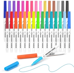 Permanent Marker, 30 Colors Ultra Fine Point, Assorted Colors, Works on Plastic,Wood,Stone,Metal and Glass for Kids Adult Coloring Doodling Marking Permanent Marker, 30 Colors Ultra Fine Point, Assorted Colors, Works on Plastic,Wood,Stone,Metal and Glass for Kids Adult Coloring Doodling Marking