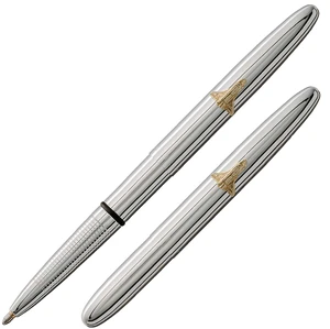 Space Pen Chrome Shuttle Emblem Pressurized Ballpoint Bullet Pen Gift Box, Compact Size, Writes Upside Down and in Extreme Temperatures, Smooth Black Ink, Medium Point, Made in the USA Space Pen Chrome Shuttle Emblem Pressurized Ballpoint Bullet Pen Gift Box, Compact Size, Writes Upside Down and in Extreme Temperatures, Smooth Black Ink, Medium Point, Made in the USA