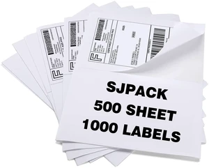 1000 Half Sheet Self Adhesive Shipping Labels, 8.5" x 5.5" Address Labels for Laser & Inkjet Printers(1000 labels-500 Sheet) 1000 Half Sheet Self Adhesive Shipping Labels, 8.5" x 5.5" Address Labels for Laser & Inkjet Printers(1000 labels-500 Sheet)