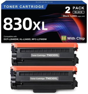 TN830XL Toner Cartridge Compatible for Brother Printer HL-L2460DW 2PK Black Replacement for Brother TN830 TN830XL TN-830XL DCP-L2640DW HL-L2405W MFC-L2820DW MFC-L2900DW Printer With Chip | 6000 Pages TN830XL Toner Cartridge Compatible for Brother Printer HL-L2460DW 2PK Black Replacement for Brother TN830 TN830XL TN-830XL DCP-L2640DW HL-L2405W MFC-L2820DW MFC-L2900DW Printer With Chip | 6000 Pages