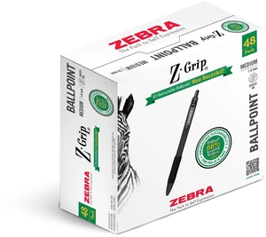 Z-Grip Recycled Ballpoint Pen, Black Ink, 1.0mm, 48 Bulk-Pack Retractable, Smooth Writing, Medium Point, 68% Recycled (GRS Certified; Global Recycled Standards) School & Office (20418) Z-Grip Recycled Ballpoint Pen, Black Ink, 1.0mm, 48 Bulk-Pack Retractable, Smooth Writing, Medium Point, 68% Recycled (GRS Certified; Global Recycled Standards) School & Office (20418)