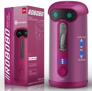 Electric Pencil Sharpener, Fully Automatic Pencil Sharpener, Deep Pink for 7-11mm Colored/Jumbo Pencils, Auto in&Out, Rechargeable Hands-Free Pencil Sharpener for Classroom Home Office, Low Noise Electric Pencil Sharpener, Fully Automatic Pencil Sharpener, Deep Pink for 7-11mm Colored/Jumbo Pencils, Auto in&Out, Rechargeable Hands-Free Pencil Sharpener for Classroom Home Office, Low Noise