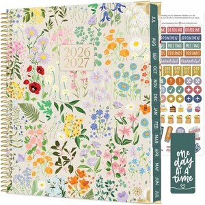 HARDCOVER Planner 2026-2027 (8.5" x 11") Academic Year (July 2026 - July 2027) - 13 Months Task Goal Planner for Women - Monthly & Weekly Agenda Book - Garden Party, Beige HARDCOVER Planner 2026-2027 (8.5" x 11") Academic Year (July 2026 - July 2027) - 13 Months Task Goal Planner for Women - Monthly & Weekly Agenda Book - Garden Party, Beige