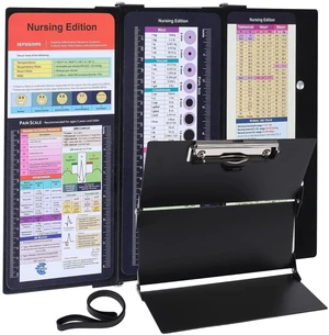 Nursing Clipboard Foldable Pocket Size-Nursing Edition Cheat Sheets Aluminum 3 Layers Foldable Clipboard Nursing Nurse Clipboard Foldable fits in Nurses Doctors(Black) Nursing Clipboard Foldable Pocket Size-Nursing Edition Cheat Sheets Aluminum 3 Layers Foldable Clipboard Nursing Nurse Clipboard Foldable fits in Nurses Doctors(Black)