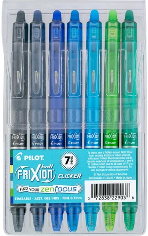 7 Pack, Fine Point 0.7 mm, Assorted Blue/Green Inks 7 Pack, Fine Point 0.7 mm, Assorted Blue/Green Inks