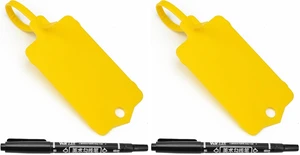 100pcs Blank Plastic Tags for Labeling Reusable Hanging Tags Ties Key Tag Storage Labels Waterproof Plastic Mark Label Writable Hang Sign with One Marker Pen (Yellow) (Pack of 2) 100pcs Blank Plastic Tags for Labeling Reusable Hanging Tags Ties Key Tag Storage Labels Waterproof Plastic Mark Label Writable Hang Sign with One Marker Pen (Yellow) (Pack of 2)