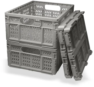 20L Folding Crate, 4Pack Plastic Storage Baskets Organizer for Home and Office,Collapsible Storage Crates for Home Office and Outdoor Organizer.(Grey) 20L Folding Crate, 4Pack Plastic Storage Baskets Organizer for Home and Office,Collapsible Storage Crates for Home Office and Outdoor Organizer.(Grey)