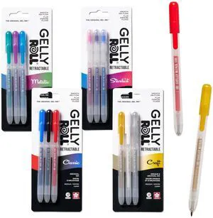 Gelly Roll Retractable Gel Pens, Assorted, 12 Pens Gelly Roll Retractable Gel Pens, Assorted, 12 Pens