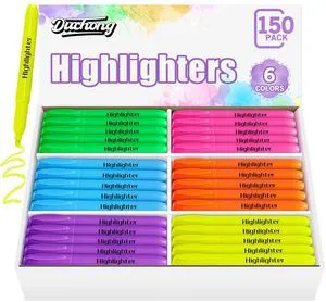 Highlighters Bulk, 150 Highlighters in 6 Assorted Colors, Chisel Tip Dry-Quickly Highlighter Markers, Office Classroom Must Have, Back to School Supplies for Adult Kids Teachers Highlighters Bulk, 150 Highlighters in 6 Assorted Colors, Chisel Tip Dry-Quickly Highlighter Markers, Office Classroom Must Have, Back to School Supplies for Adult Kids Teachers