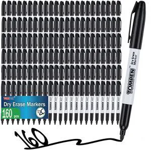 Dry Erase Markers Black,160 Bulk Pack Fine Tip,Low Odor Quick-Drying Whiteboard Markers for Office Home School Writing Planning Dry Erase Markers Black,160 Bulk Pack Fine Tip,Low Odor Quick-Drying Whiteboard Markers for Office Home School Writing Planning