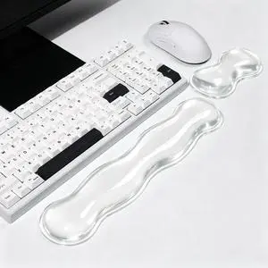 Mouse Pad with Wrist Rest, Soft Cloud Gel Keyboard Mouse Pad Set with Hand Wrist Support, Cute Non Slip Office Desk Accessories for Comfort/Pain Relief/Computer/Laptop (Clear Wave) Mouse Pad with Wrist Rest, Soft Cloud Gel Keyboard Mouse Pad Set with Hand Wrist Support, Cute Non Slip Office Desk Accessories for Comfort/Pain Relief/Computer/Laptop (Clear Wave)