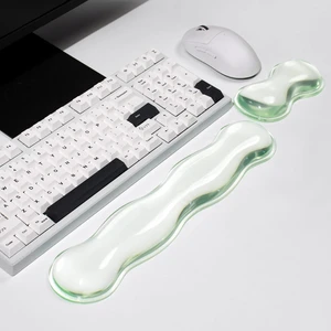 Mouse Pad with Wrist Rest, Soft Cloud Gel Keyboard Mouse Pad Set with Hand Wrist Support, Cute Non Slip Office Desk Accessories for Comfort/Pain Relief/Computer/Laptop (Green Wave) Mouse Pad with Wrist Rest, Soft Cloud Gel Keyboard Mouse Pad Set with Hand Wrist Support, Cute Non Slip Office Desk Accessories for Comfort/Pain Relief/Computer/Laptop (Green Wave)
