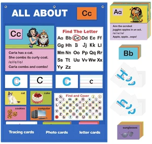 Alphabet Learning Pocket Chart, Alphabet Wall Chart for Toddlers 1-3, Handwriting Practice Letter Tracing Circle Time Learning Center for Classroom, Preschool Classroom Must Haves XL35x 27" Alphabet Learning Pocket Chart, Alphabet Wall Chart for Toddlers 1-3, Handwriting Practice Letter Tracing Circle Time Learning Center for Classroom, Preschool Classroom Must Haves XL35x 27"