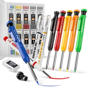 CP1000 Carpenter Pencils with Sharpener, 6 Pack ction Pencil+66 Refill & Long Nib Marker Pen, Heavy Duty Woodworking Tool Pencil for Construction Marking Comfort Grip CP1000 Carpenter Pencils with Sharpener, 6 Pack ction Pencil+66 Refill & Long Nib Marker Pen, Heavy Duty Woodworking Tool Pencil for Construction Marking Comfort Grip