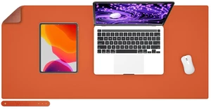 PU Leather Desk Pad Blotter,Waterproof Orange Office Desk Mat for Women,Non-Slip Writing Desk Protector Large Mouse Pad,36x17inch PU Leather Desk Pad Blotter,Waterproof Orange Office Desk Mat for Women,Non-Slip Writing Desk Protector Large Mouse Pad,36x17inch