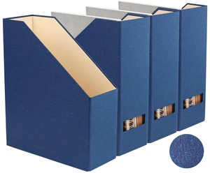 Magazine Holder - File Holder and Desk Organizer, Paperboard Book Organizer and Storage Box for Documents, Magazine Holder Rack for Classroom, Home, and Office (Classic Blue, 4-Pack) Magazine Holder - File Holder and Desk Organizer, Paperboard Book Organizer and Storage Box for Documents, Magazine Holder Rack for Classroom, Home, and Office (Classic Blue, 4-Pack)