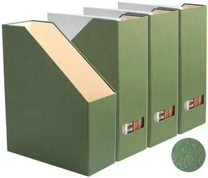 Magazine Holder - File Holder and Desk Organizer, Paperboard Book Organizer and Storage Box for Documents, Magazine Holder Rack for Classroom, Home, and Office (Leaf Green, 4-Pack) Magazine Holder - File Holder and Desk Organizer, Paperboard Book Organizer and Storage Box for Documents, Magazine Holder Rack for Classroom, Home, and Office (Leaf Green, 4-Pack)