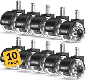 Office Chair Wheels Set of 10 Replacement 2 Inch Dual Casters - Universal Fit 11mm Rubber Smooth Quiet Rolling Casters - for Hardwood Floors Carpet Computer Grey Office Chair Wheels Set of 10 Replacement 2 Inch Dual Casters - Universal Fit 11mm Rubber Smooth Quiet Rolling Casters - for Hardwood Floors Carpet Computer Grey