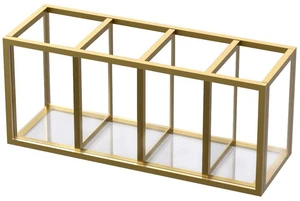 Gold Acrylic Pen Holder 4 Compartments, Desk Office Pencil Cup Desk Scratch-resistant thick acrylic with 4 slots for pens, pencils, makeup brushes, office, vanity and school use Gold Acrylic Pen Holder 4 Compartments, Desk Office Pencil Cup Desk Scratch-resistant thick acrylic with 4 slots for pens, pencils, makeup brushes, office, vanity and school use