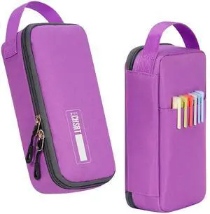 Large Capacity Pencil Case with Hidden Pocket, 1200D Oxford Fabric Zipper Pencil Pouch with Handle, Multi-Pocket Stationery Organizer for Office, College, Travel and Daily Carry, Purple Large Capacity Pencil Case with Hidden Pocket, 1200D Oxford Fabric Zipper Pencil Pouch with Handle, Multi-Pocket Stationery Organizer for Office, College, Travel and Daily Carry, Purple