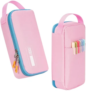Large Capacity Pencil Case with Hidden Pocket, 1200D Oxford Fabric Zipper Pencil Pouch with Handle, Multi-Pocket Stationery Organizer for Office, College, Travel and Daily Carry, Pink Large Capacity Pencil Case with Hidden Pocket, 1200D Oxford Fabric Zipper Pencil Pouch with Handle, Multi-Pocket Stationery Organizer for Office, College, Travel and Daily Carry, Pink