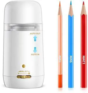 Automatic Electric Pencil Sharpener, Rechargeable 3 Sharpness Levels, 3s Quick Sharpen, Fits 7-12mm Pencils, Portable Design for Home and Classroom Use, White Automatic Electric Pencil Sharpener, Rechargeable 3 Sharpness Levels, 3s Quick Sharpen, Fits 7-12mm Pencils, Portable Design for Home and Classroom Use, White