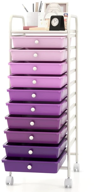 10 Drawers Rolling Storage Cart, Multipurpose Craft Storage Cart with Wheels, Mobile Tools Scrapbook Paper Organizer Cart for Office School Home Use 10 Drawers Rolling Storage Cart, Multipurpose Craft Storage Cart with Wheels, Mobile Tools Scrapbook Paper Organizer Cart for Office School Home Use