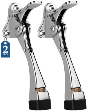 Door Stoppers, 4 Inch Kickdown Door Stop for Bottom of Door, Chrome, 2 Pack Adjustable Height Door Stops with Rubber, Door Holder for Heavy Duty and Usual Home Door, Kickdown Doorstopper Door Stoppers, 4 Inch Kickdown Door Stop for Bottom of Door, Chrome, 2 Pack Adjustable Height Door Stops with Rubber, Door Holder for Heavy Duty and Usual Home Door, Kickdown Doorstopper