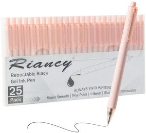 Cute Pink Pens Black Ink 25PCS Retractable Gel Pens Writing Extra Fine Point 0.5mm Gift for Women Journaling Teachers Stationery Office School Cute Pink Pens Black Ink 25PCS Retractable Gel Pens Writing Extra Fine Point 0.5mm Gift for Women Journaling Teachers Stationery Office School