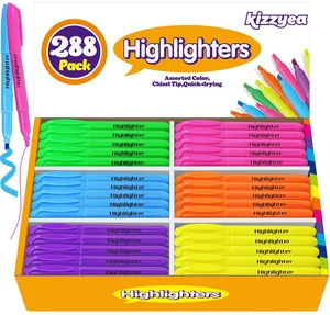 288 Pack Highlighters in 6 Assorted Colors, Chisel Tip Dry-Quickly Highlighters Bulk, No Bleed Highlighter Markers for Adult Kids, Office Classroom Must Have, School Supplies for Teachers 288 Pack Highlighters in 6 Assorted Colors, Chisel Tip Dry-Quickly Highlighters Bulk, No Bleed Highlighter Markers for Adult Kids, Office Classroom Must Have, School Supplies for Teachers