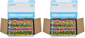 Pencil Assortment, #2 HB, Assorted Colorful Pencils for Kids, Pre-Sharpened,Bulk Pack, 144 Count Bulk Pack (Pack of 2) Pencil Assortment, #2 HB, Assorted Colorful Pencils for Kids, Pre-Sharpened,Bulk Pack, 144 Count Bulk Pack (Pack of 2)