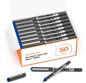 RollerBall Pens, 50 Pack Blue Fine Point Roller Ball Pens, 0.5mm Liquid Ink Pens for Writing Journaling Taking Notes School Office RollerBall Pens, 50 Pack Blue Fine Point Roller Ball Pens, 0.5mm Liquid Ink Pens for Writing Journaling Taking Notes School Office