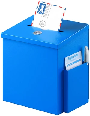 Metal Ballot, Donation & Suggestion Box with Key Lock, Blue Wall-Mounted Box with 50 Suggestion Cards, 8.7"x5.9"x7.1", Ideal for Fundraising, Church, School Metal Ballot, Donation & Suggestion Box with Key Lock, Blue Wall-Mounted Box with 50 Suggestion Cards, 8.7"x5.9"x7.1", Ideal for Fundraising, Church, School