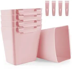 5 Pack Hanging Cup Holders, Multipurpose Rolling Cart Accessories Utility Cart Accessories For Art Craft Supplies, Space Saving Hanging Storage Basket Pencil Holder Makeup Organizers (Pink) 5 Pack Hanging Cup Holders, Multipurpose Rolling Cart Accessories Utility Cart Accessories For Art Craft Supplies, Space Saving Hanging Storage Basket Pencil Holder Makeup Organizers (Pink)