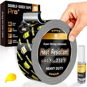 Double Sided Tape Heat Resistant Heavy Duty, 1" x 20FT Industrial Strength Permanent Bond Waterproof Outdoor Indoor Automotive Mounting Tape, Super Strong Adhesive Foam Tape Double Sided Tape Heat Resistant Heavy Duty, 1" x 20FT Industrial Strength Permanent Bond Waterproof Outdoor Indoor Automotive Mounting Tape, Super Strong Adhesive Foam Tape