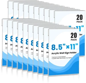 20 Pack Acrylic Sign Holder 8.5 x 11 Wall Mount, Clear Wall Signs Photo Menu Flyer Display Holders, Plastic Paper Picture Acrylic Frames for Office Home Restaurant Business Store (with Adhesive Tape) 20 Pack Acrylic Sign Holder 8.5 x 11 Wall Mount, Clear Wall Signs Photo Menu Flyer Display Holders, Plastic Paper Picture Acrylic Frames for Office Home Restaurant Business Store (with Adhesive Tape)