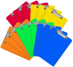 15 Pack Plastic Clipboards, Assorted Color, A4 Letter Size, 12.5 x 9 Inch 15 Pack Plastic Clipboards, Assorted Color, A4 Letter Size, 12.5 x 9 Inch