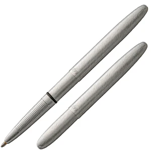 Space Pen Brushed Chrome Pressurized Ballpoint Bullet Pen, Gift Box Compact Size, Writes Upside Down and in Extreme Temperatures, Smooth Black Ink, Medium Point, Made in the USA Space Pen Brushed Chrome Pressurized Ballpoint Bullet Pen, Gift Box Compact Size, Writes Upside Down and in Extreme Temperatures, Smooth Black Ink, Medium Point, Made in the USA