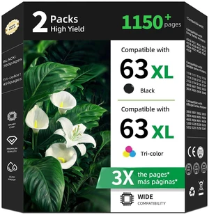 63XL Ink Cartridge for HP 63 XL Black Color Replacement for 3830 4520 5255 Work for HP63 HP63XL for Printer Officejet 5258 4650 5200 5222 5121 4655 Deskjet 3632 3630 4652 5252 4510 3631 3634 2132 2130 63XL Ink Cartridge for HP 63 XL Black Color Replacement for 3830 4520 5255 Work for HP63 HP63XL for Printer Officejet 5258 4650 5200 5222 5121 4655 Deskjet 3632 3630 4652 5252 4510 3631 3634 2132 2130